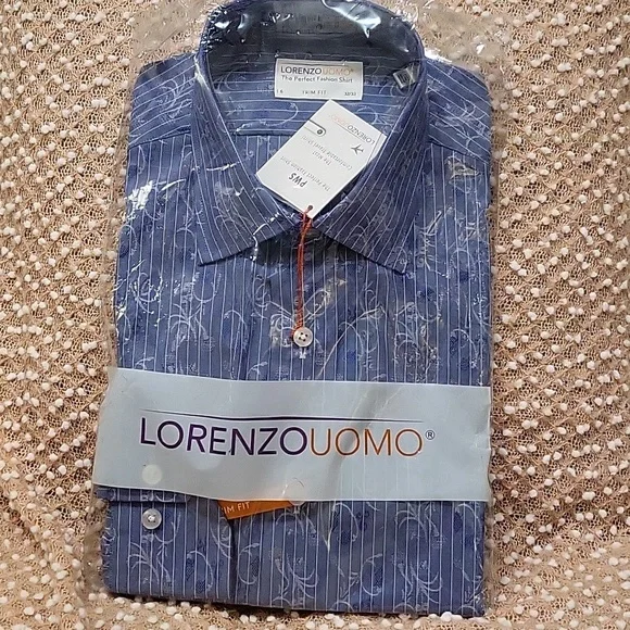 Lorenzo Uomo Shirts | Lorenzo Uomo Dress Shirt | Color: Blue/White | Size: 16 | Beezzzbest's Closet